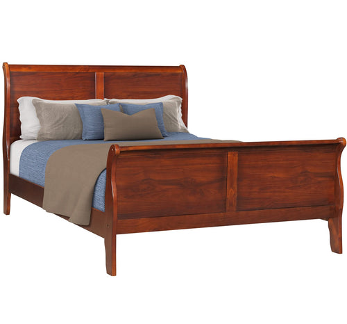 Cherry Platform Bed with Solid Wood Frame