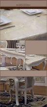 Load image into Gallery viewer, Antique Style Italian Dining Set, 100% Solid Wood Luxury Dining Table with Set of 6 Chairs