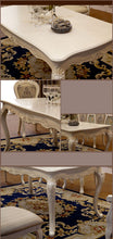 Load image into Gallery viewer, Antique Style Italian Dining Set, 100% Solid Wood Luxury Dining Table with Set of 6 Chairs
