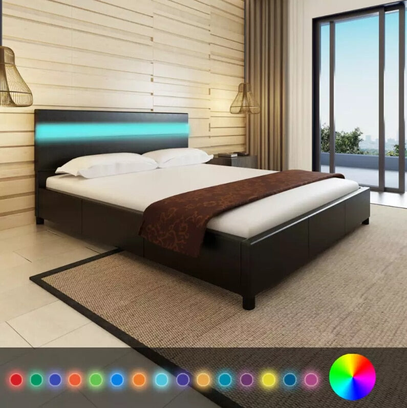 Vidaxl Minimalist Modern Bed with LED