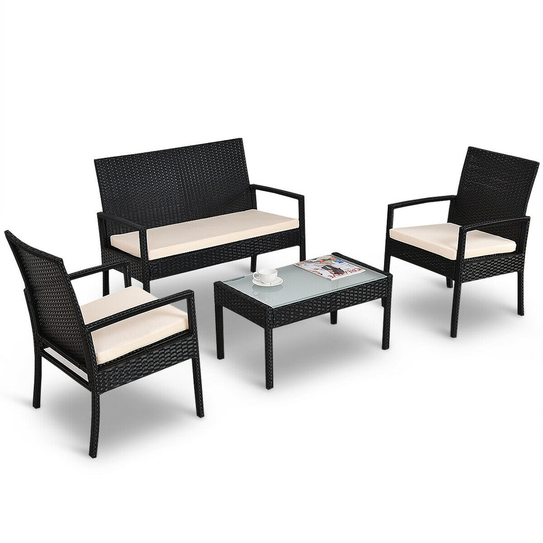 Costway 4 PCS Outdoor Patio Sofa Furniture Set