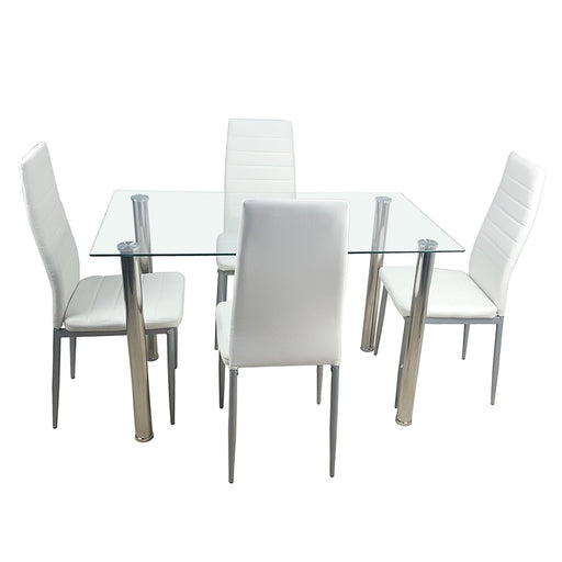 YASS Tempered Glass Dining Table Set 5pcs