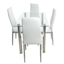 Load image into Gallery viewer, YASS Tempered Glass Dining Table Set 5pcs