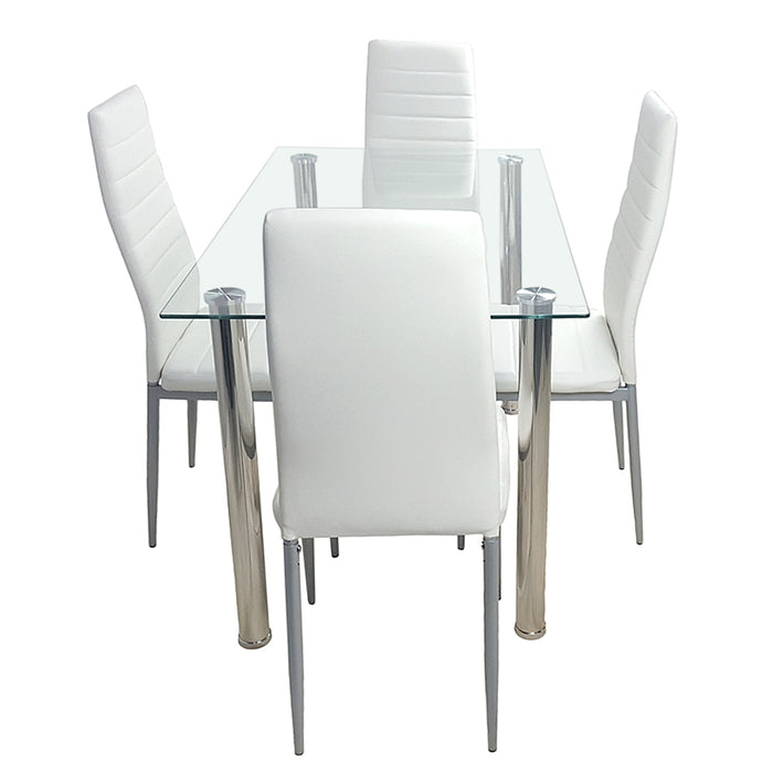 YASS Tempered Glass Dining Table Set 5pcs