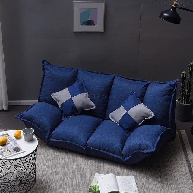 Linen Fabric Upholstery Adjustable Floor Sofa Bed