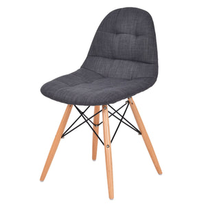 COSTWAY Set of 2 Mid Century Style Upholstered Dining Chairs