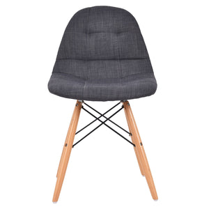COSTWAY Set of 2 Mid Century Style Upholstered Dining Chairs