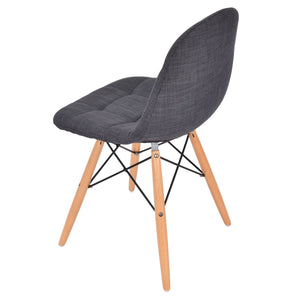 COSTWAY Set of 2 Mid Century Style Upholstered Dining Chairs