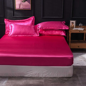 Home Textiles Luxury 100% Silk Fitted Sheet Pillowcase Set