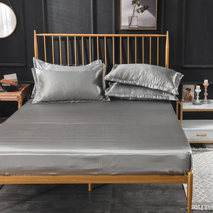 Home Textiles Luxury 100% Silk Fitted Sheet Pillowcase Set