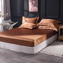 Load image into Gallery viewer, Home Textiles Luxury 100% Silk Fitted Sheet Pillowcase Set