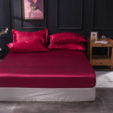 Load image into Gallery viewer, Home Textiles Luxury 100% Silk Fitted Sheet Pillowcase Set
