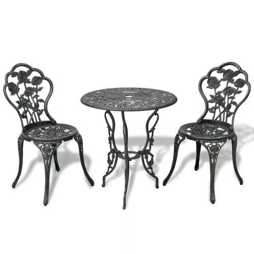 VidaXL 3 Piece Garden Bistro Set Cast Aluminium