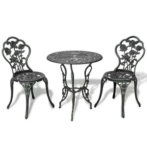 VidaXL 3 Piece Garden Bistro Set Cast Aluminium
