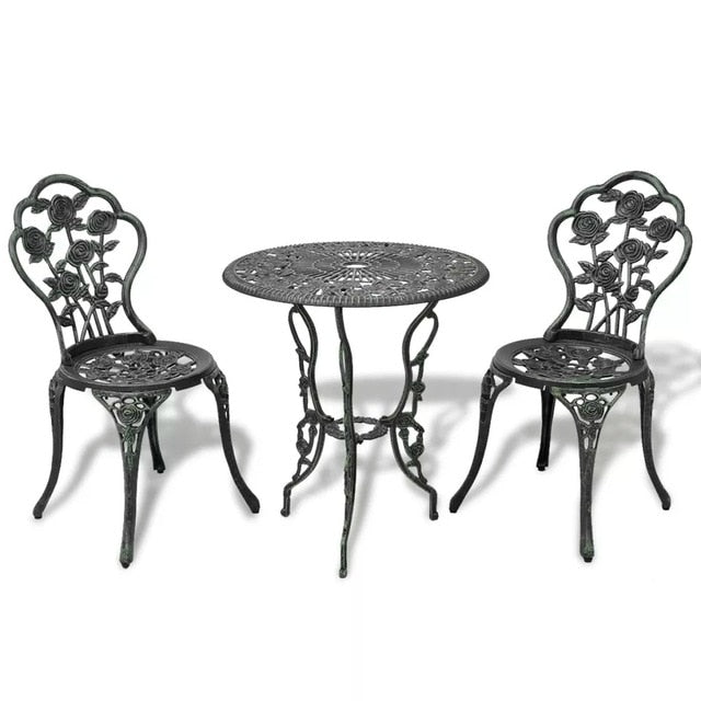 VidaXL 3 Piece Garden Bistro Set Cast Aluminium