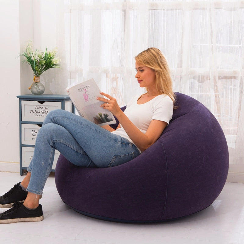 Flocking Inflatable Lazy Football Sofa