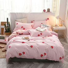 Load image into Gallery viewer, Tropical Leaf Plaids Geometric 4pcs Bed Set