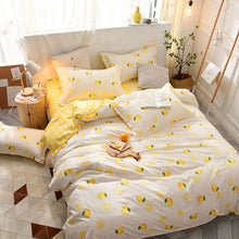 Load image into Gallery viewer, Tropical Leaf Plaids Geometric 4pcs Bed Set