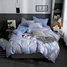Load image into Gallery viewer, Tropical Leaf Plaids Geometric 4pcs Bed Set