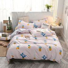 Load image into Gallery viewer, Tropical Leaf Plaids Geometric 4pcs Bed Set