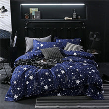 Load image into Gallery viewer, Tropical Leaf Plaids Geometric 4pcs Bed Set