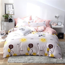 Load image into Gallery viewer, Tropical Leaf Plaids Geometric 4pcs Bed Set