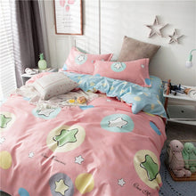Load image into Gallery viewer, Tropical Leaf Plaids Geometric 4pcs Bed Set