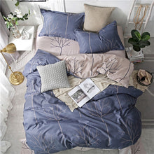 Load image into Gallery viewer, Tropical Leaf Plaids Geometric 4pcs Bed Set