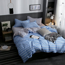 Load image into Gallery viewer, Tropical Leaf Plaids Geometric 4pcs Bed Set