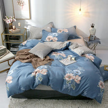 Load image into Gallery viewer, Tropical Leaf Plaids Geometric 4pcs Bed Set