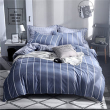 Load image into Gallery viewer, Tropical Leaf Plaids Geometric 4pcs Bed Set