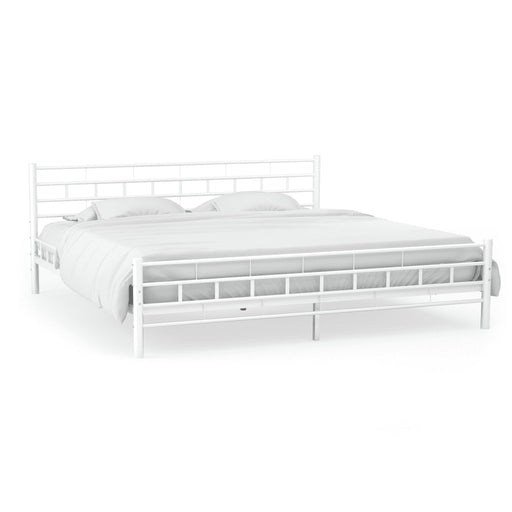 Modern Metal Bed Frame with Slatted Base 140 x 200 cm