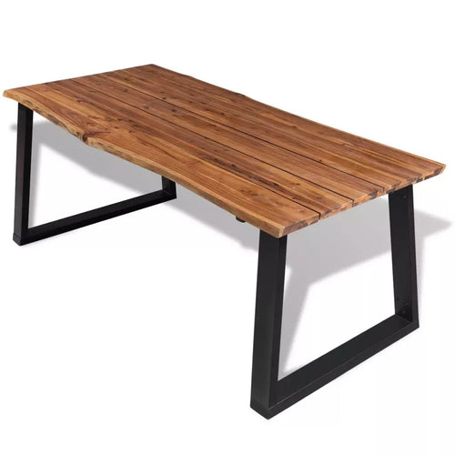 VidaXL Solid Acacia Wood Industrial Dining Table 180x90cm