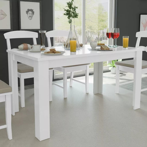 VidaXL High-Quality Dining Table 140x80x75cm White Elegant Design