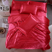 Load image into Gallery viewer, Summer Silk Sheet Sets 4 Pcs with Duvet Cover