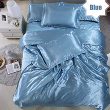 Load image into Gallery viewer, Summer Silk Sheet Sets 4 Pcs with Duvet Cover