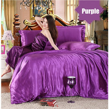 Load image into Gallery viewer, Summer Silk Sheet Sets 4 Pcs with Duvet Cover