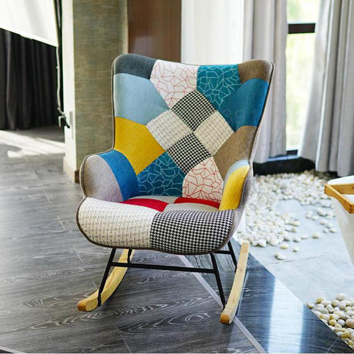 Nordic Art Stitching Recreational Rocking Chair Sofa