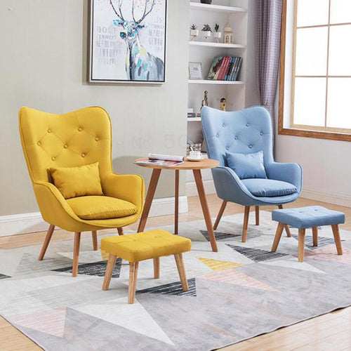 Lazy Sofa Nordic Single with Foot Stool