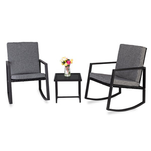 Rocking Chairs Set 3 Pcs Outdoor Patio Furniture