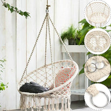 Load image into Gallery viewer, Beige Hanging Outdoor Hammock Chair