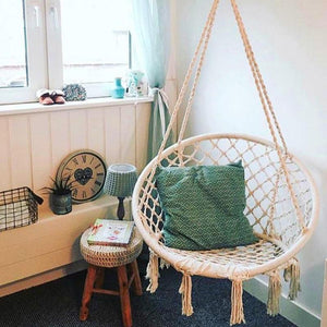 Beige Hanging Outdoor Hammock Chair