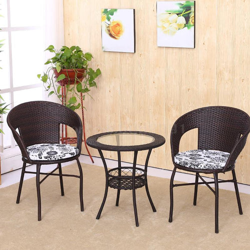 Cane Chair Tea Table 3 PCS