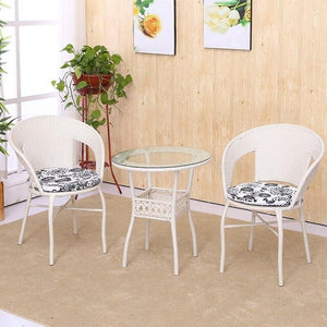 Cane Chair Tea Table 3 PCS