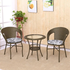 Cane Chair Tea Table 3 PCS