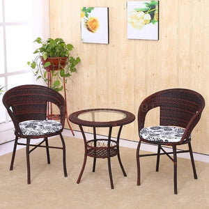 Cane Chair Tea Table 3 PCS