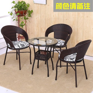 Cane Chair Tea Table 3 PCS