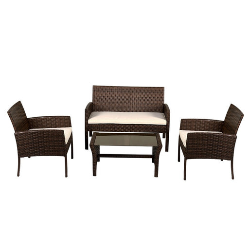 OLA 4 pcs Patio Set with Steel Frame, Coffee Table and Cushions
