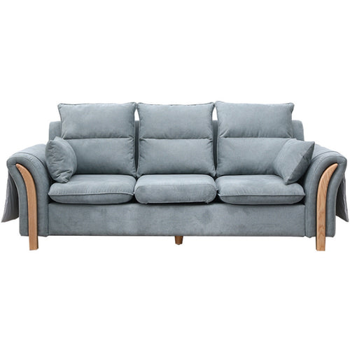 Scandinavian Minimalist Fabric Ash Solid Wood 3 Seater Sofa