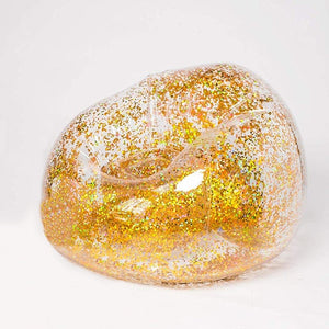 Transparent Inflatable Sofa PVC Lazy Bag with Rose Gold Glitter